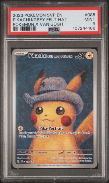 Pikachu (Gogh) Gray Felt Hat PSA 10