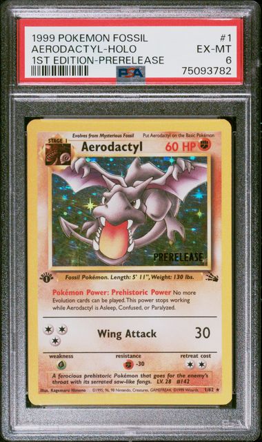 Aerodactyl Prerelease 1ed PSA 6