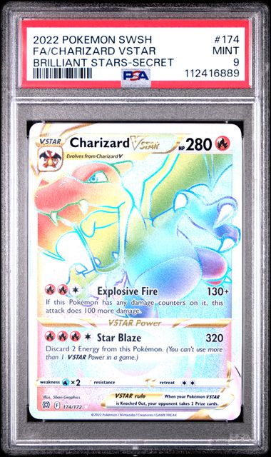 Charizard Rainbow PSA 9
