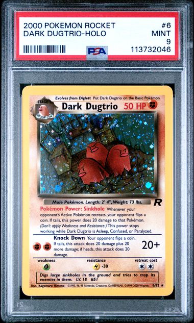 Dark Dugtrio Rocket PSA 9