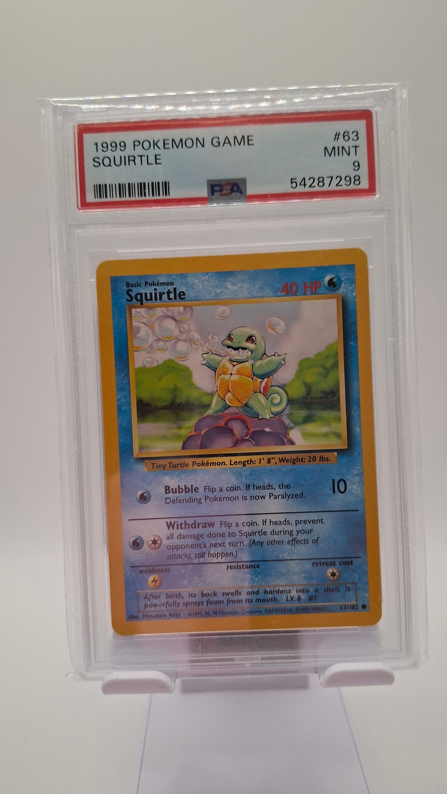Base Set Squirtle 63 PSA 9