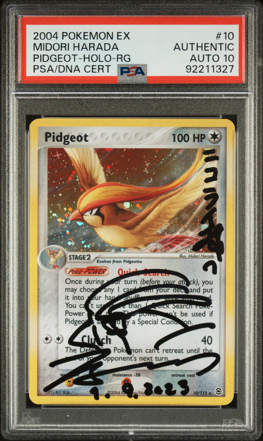 Pidgeot Midori Harada PSA Auth Auto 10