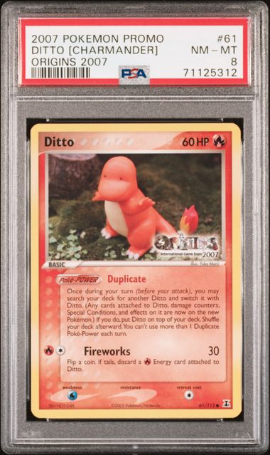 Ditto (Charmander) Origins 2007 PSA 8