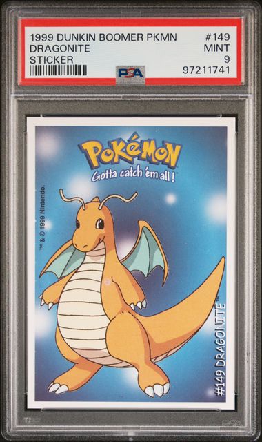 Dragonite Dunkin Sticker PSA 9