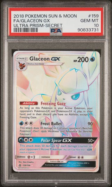 Glaceon GX Rainbow PSA 10