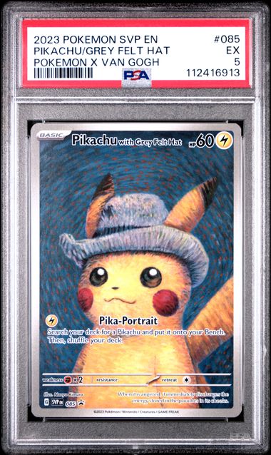 Pikachu (Gogh) Grauer Filzhut PSA 9