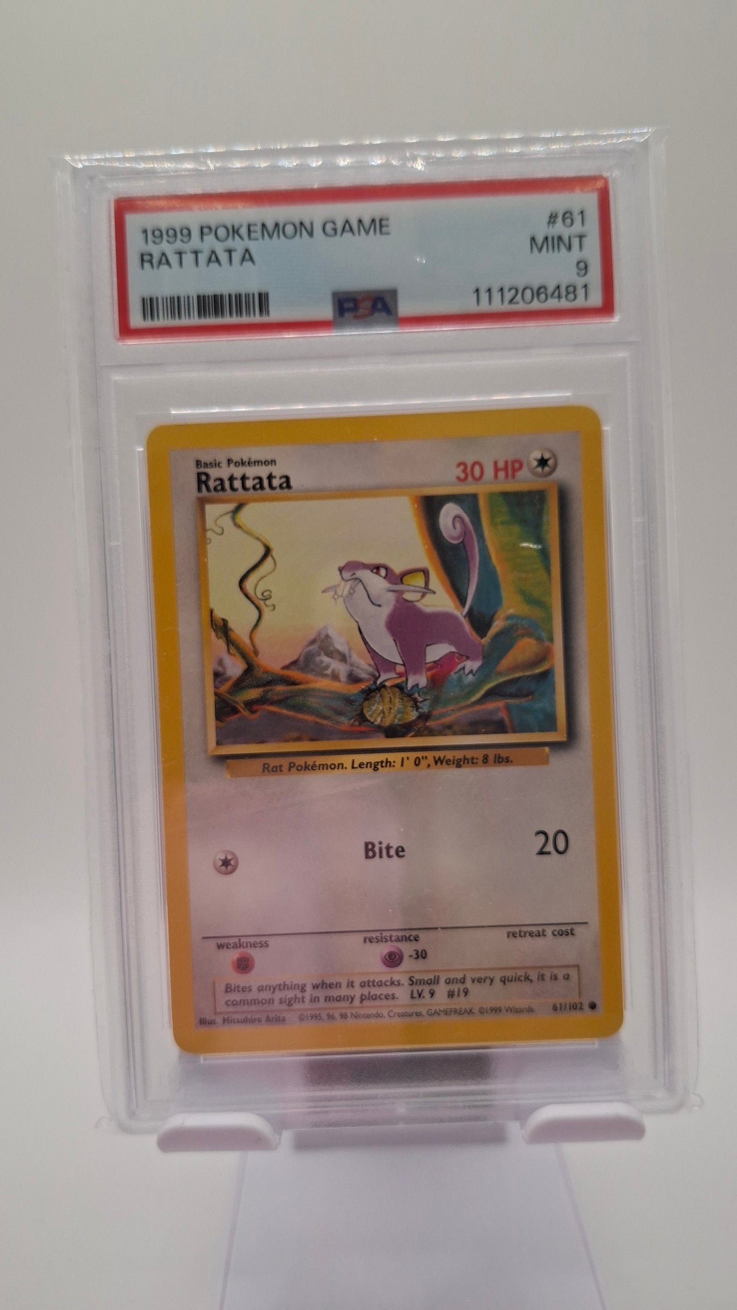 Base Set Rattata 61 PSA 9
