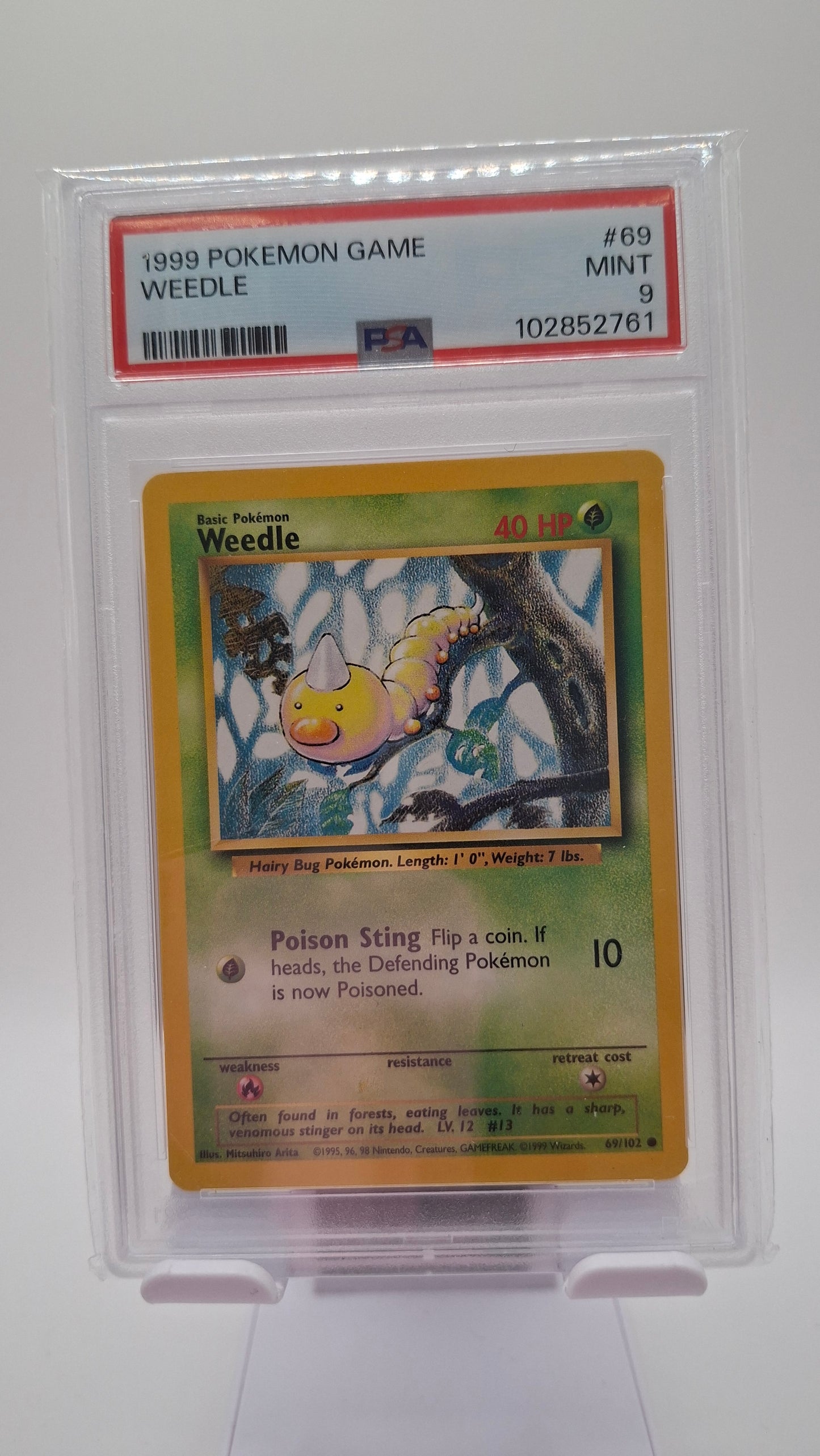 Base Set Weedle 69 PSA 9
