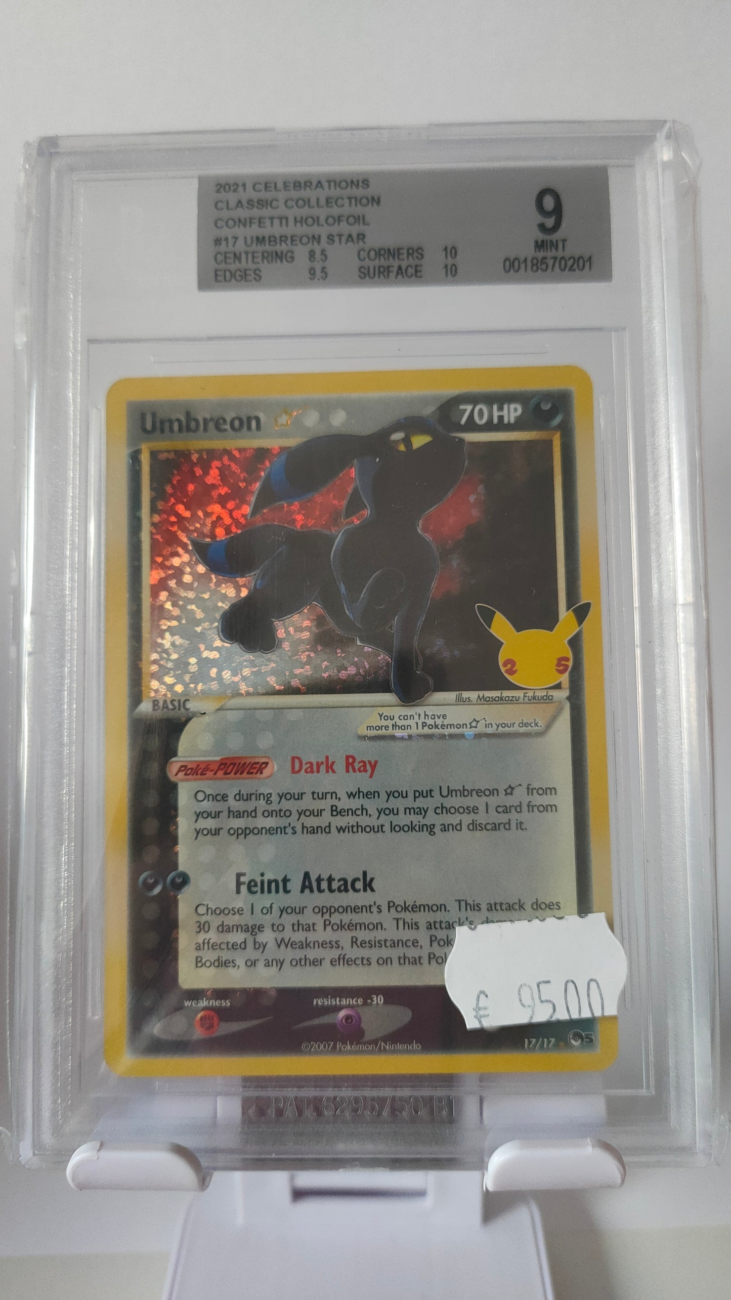 Umbreon Gold Star Celebrations BGS 9