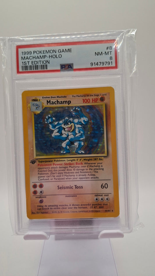 Base Set Machamp 1ed Holo 8 PSA 8
