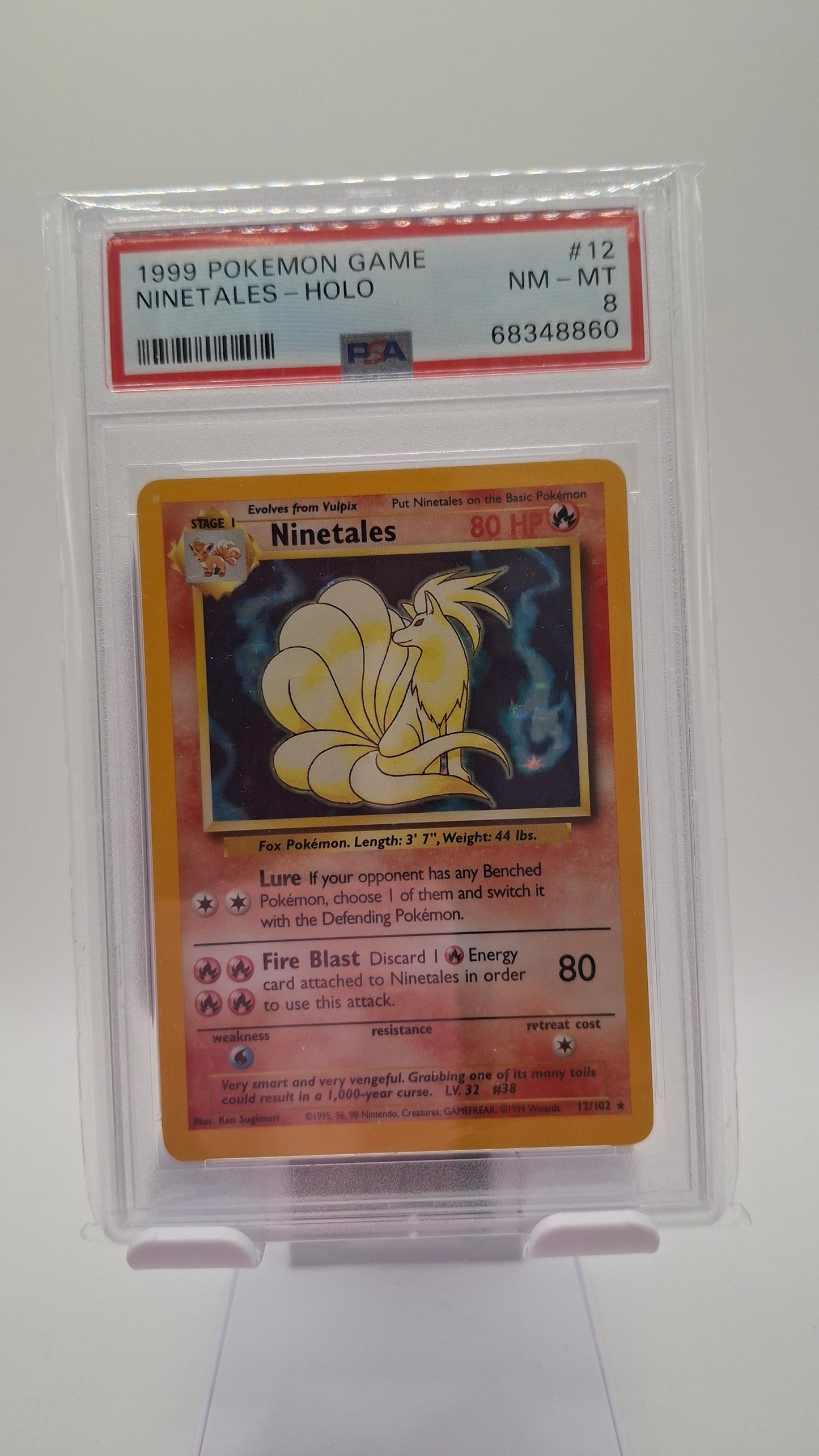 Base Set Ninetales Holo 12 PSA 8