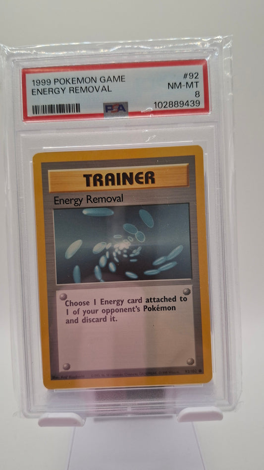 Base Set Energy Removal 92 PSA 8