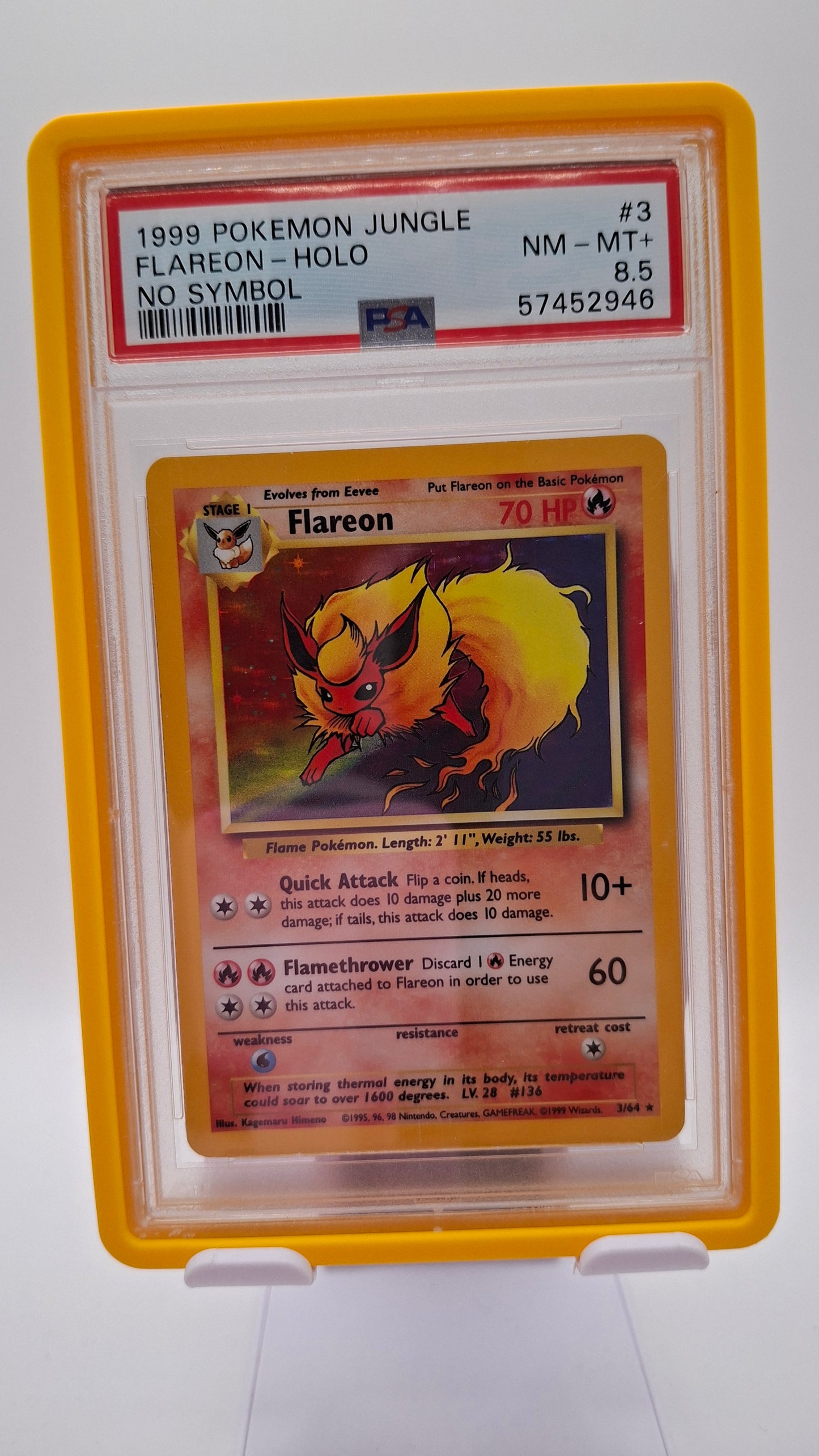 Flareon No Symbol Holo PSA 8.5