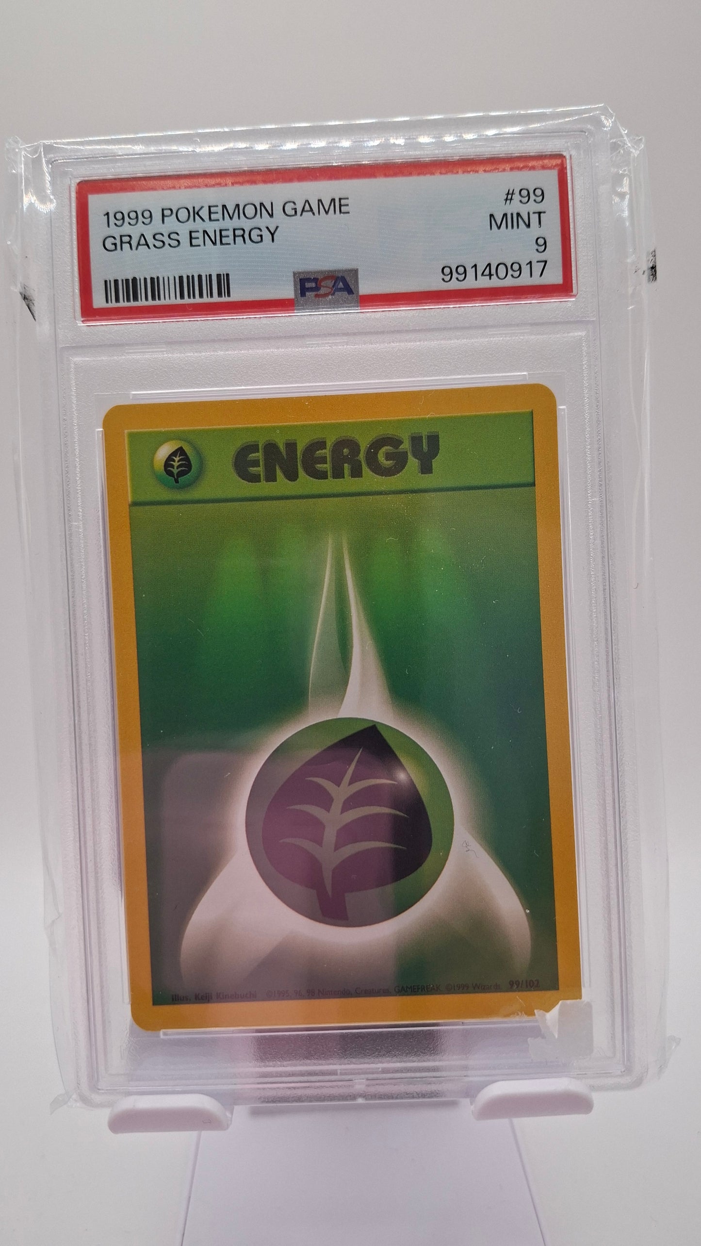 Base Set Grass Energy 99 PSA 9