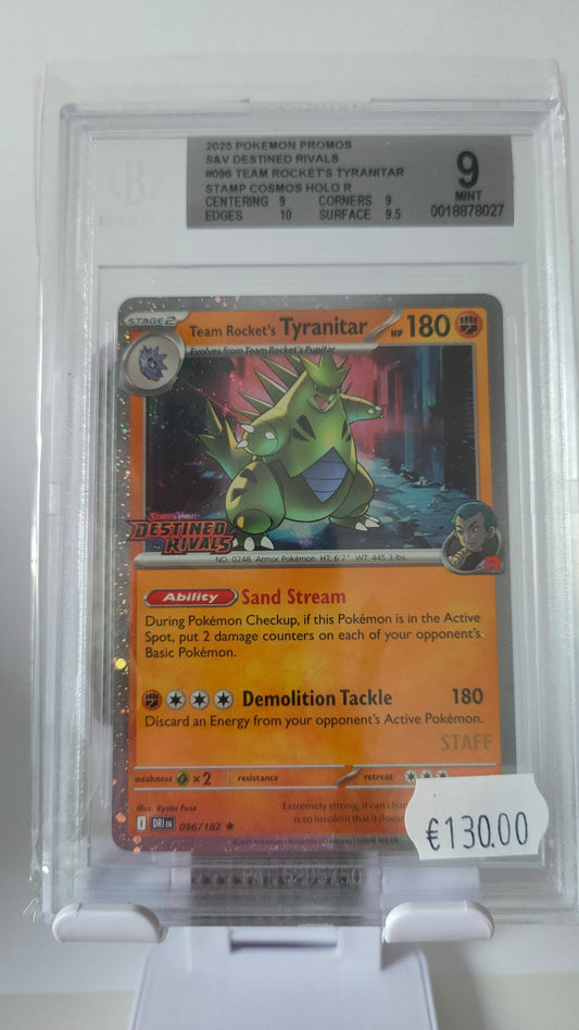 Team Rocket's Tyranitar STAFF Destined Rivals Promo BGS 9