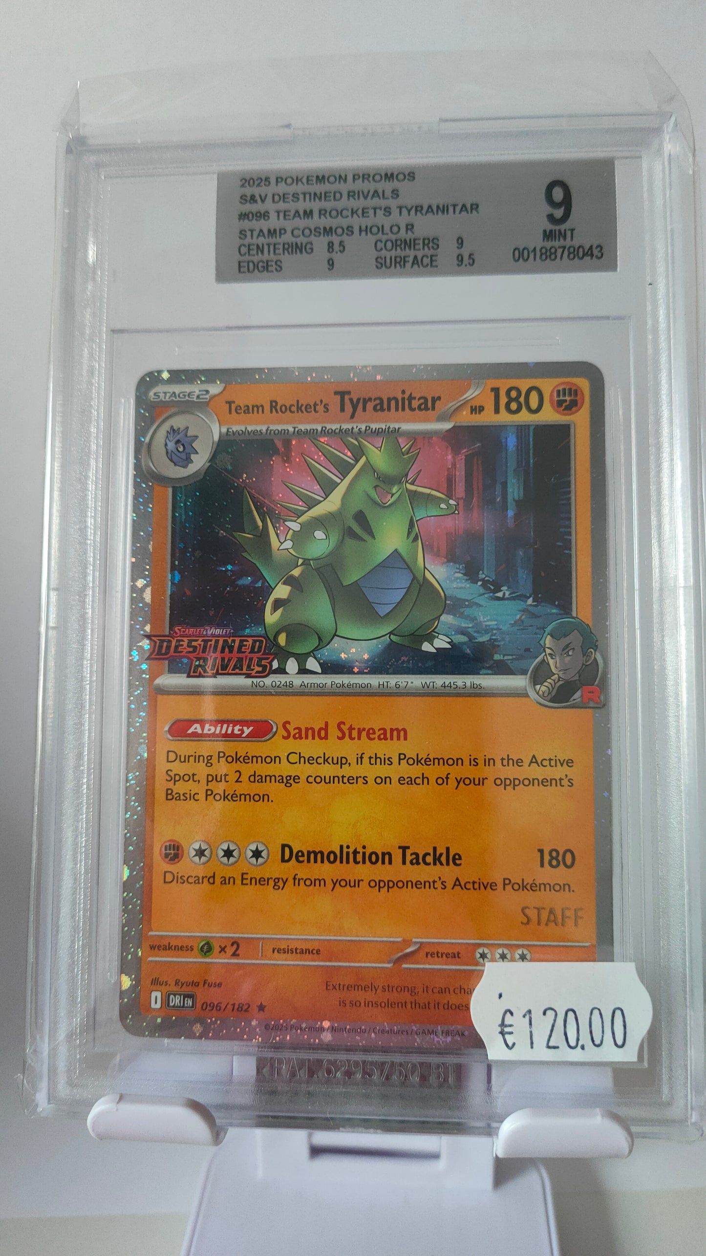 Rocket's Tyranitar STAFF Destined Rivals Promo BGS 9