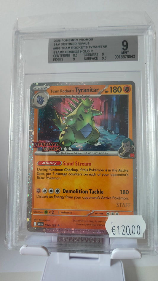 Rocket's Tyranitar STAFF Destined Rivals Promo BGS 9