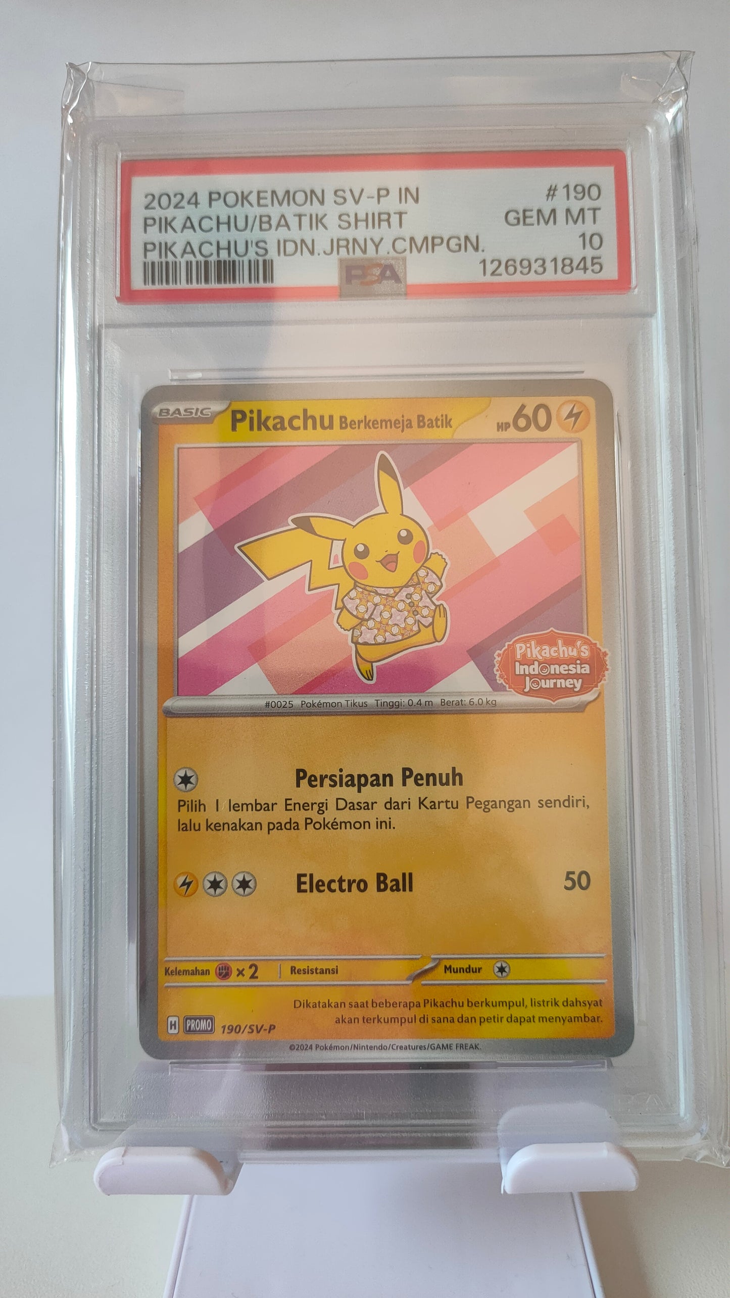 Pikachu Batik 190 JP PSA 10