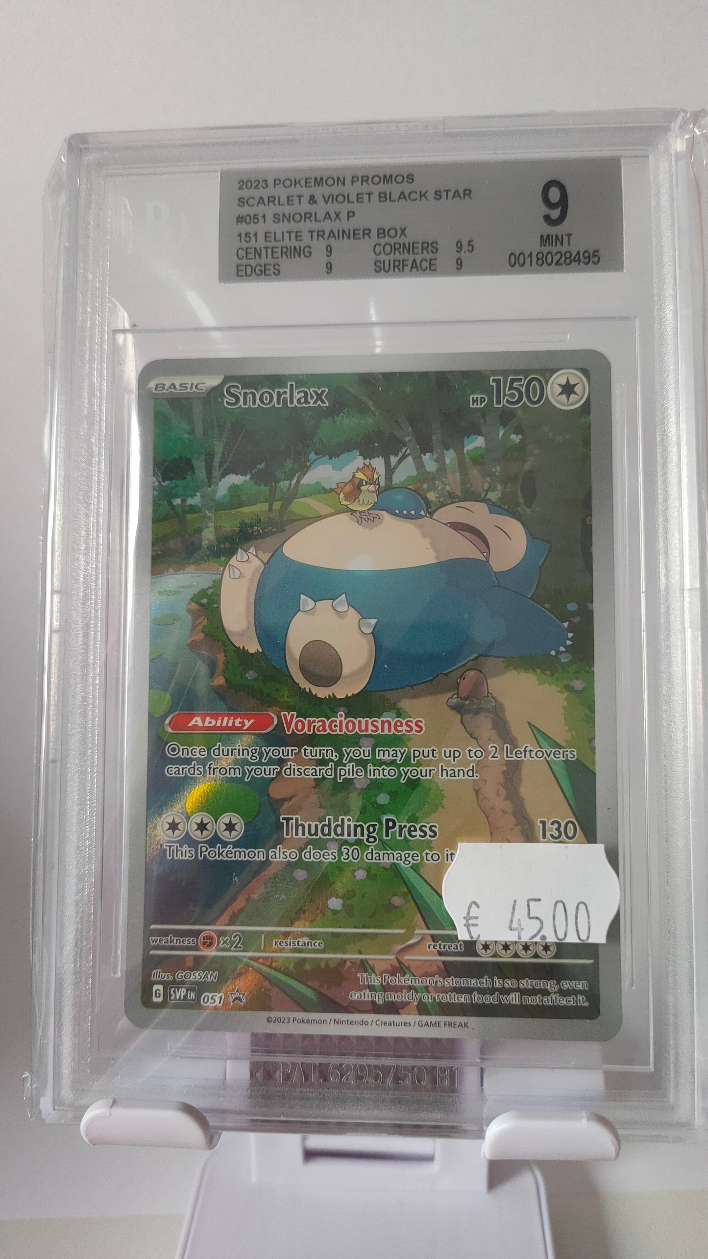 Snorlax 151 Promo BGS 9