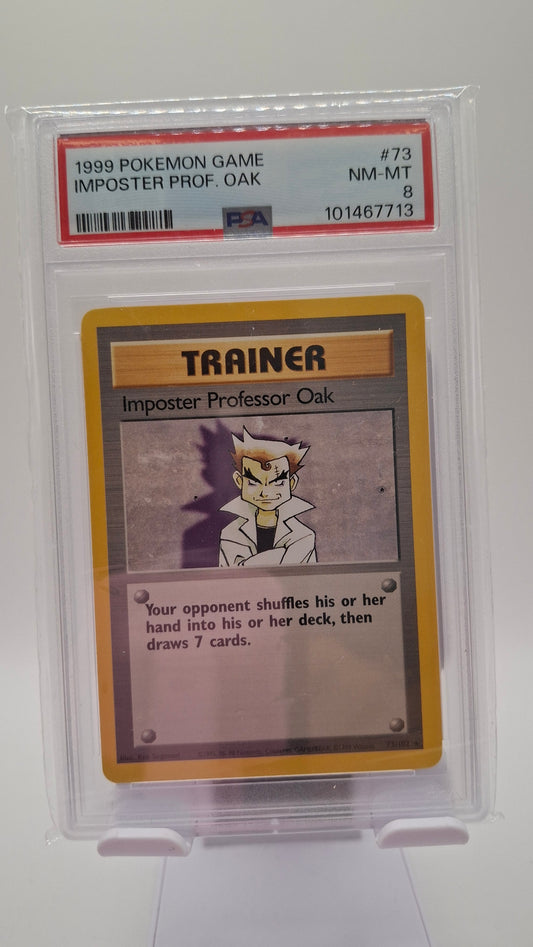 Base Set Imposter Prof Oak 73 PSA 8