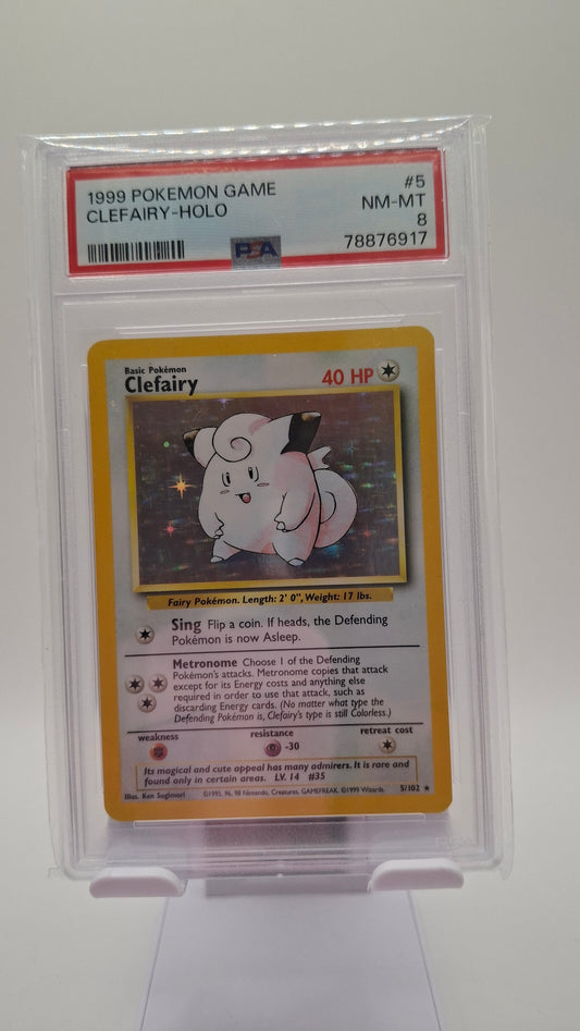 Base Set Clefairy Holo 5 PSA 8