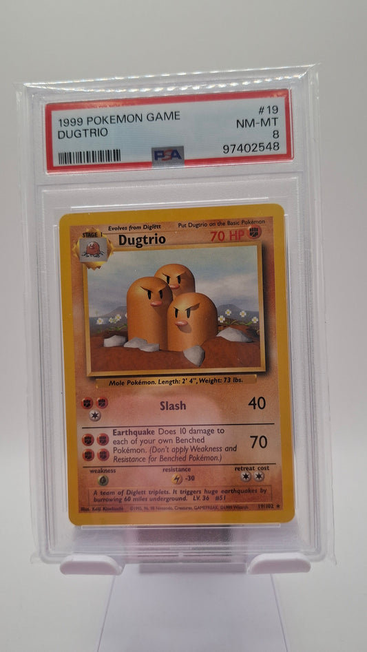 Base Set Dugtrio 19 PSA 8