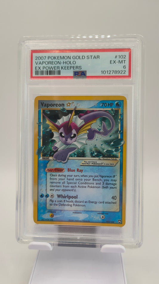 Vaporeon Gold Star 102 PSA 6