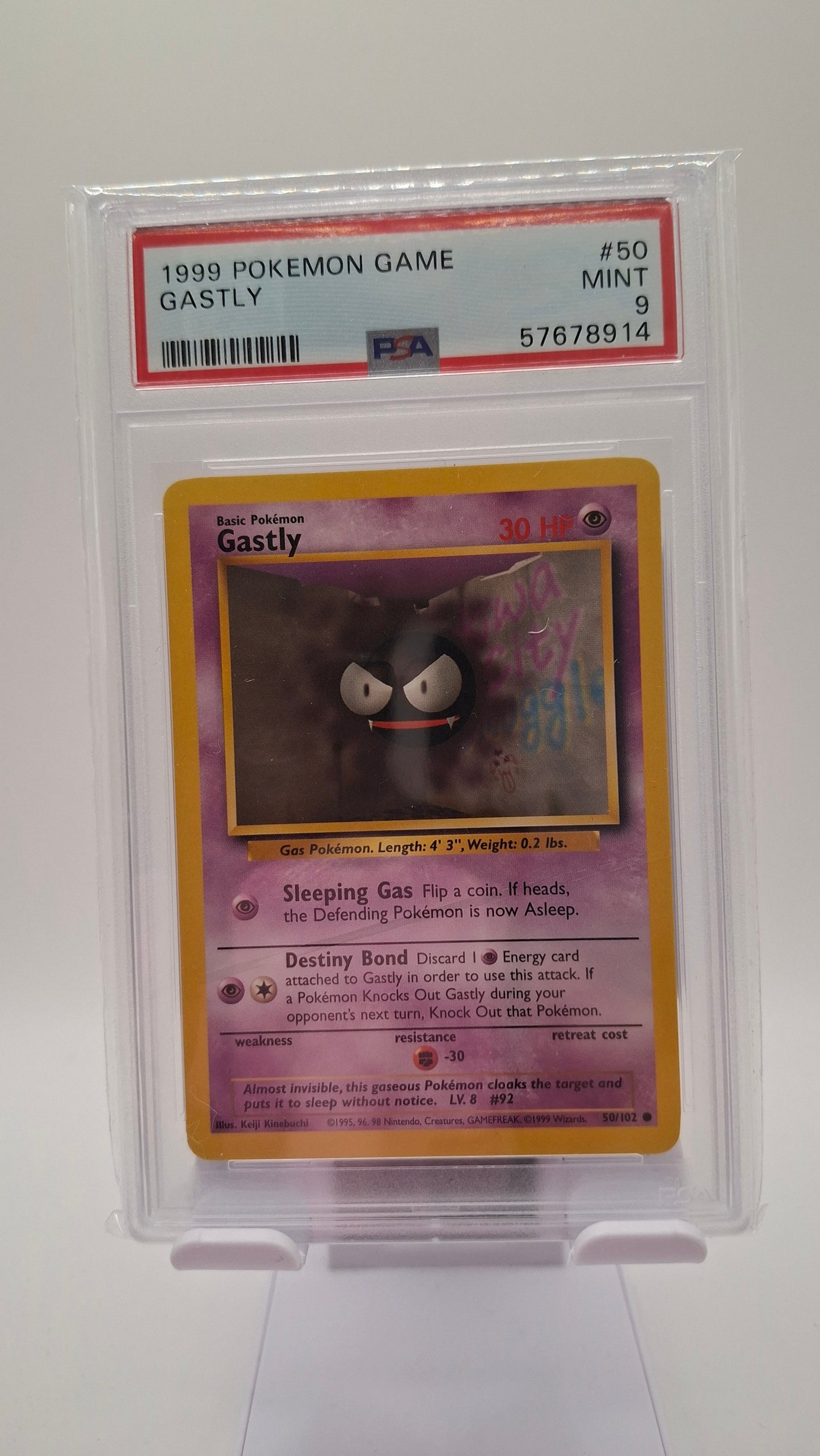 Base Set Gastly 50 PSA 9