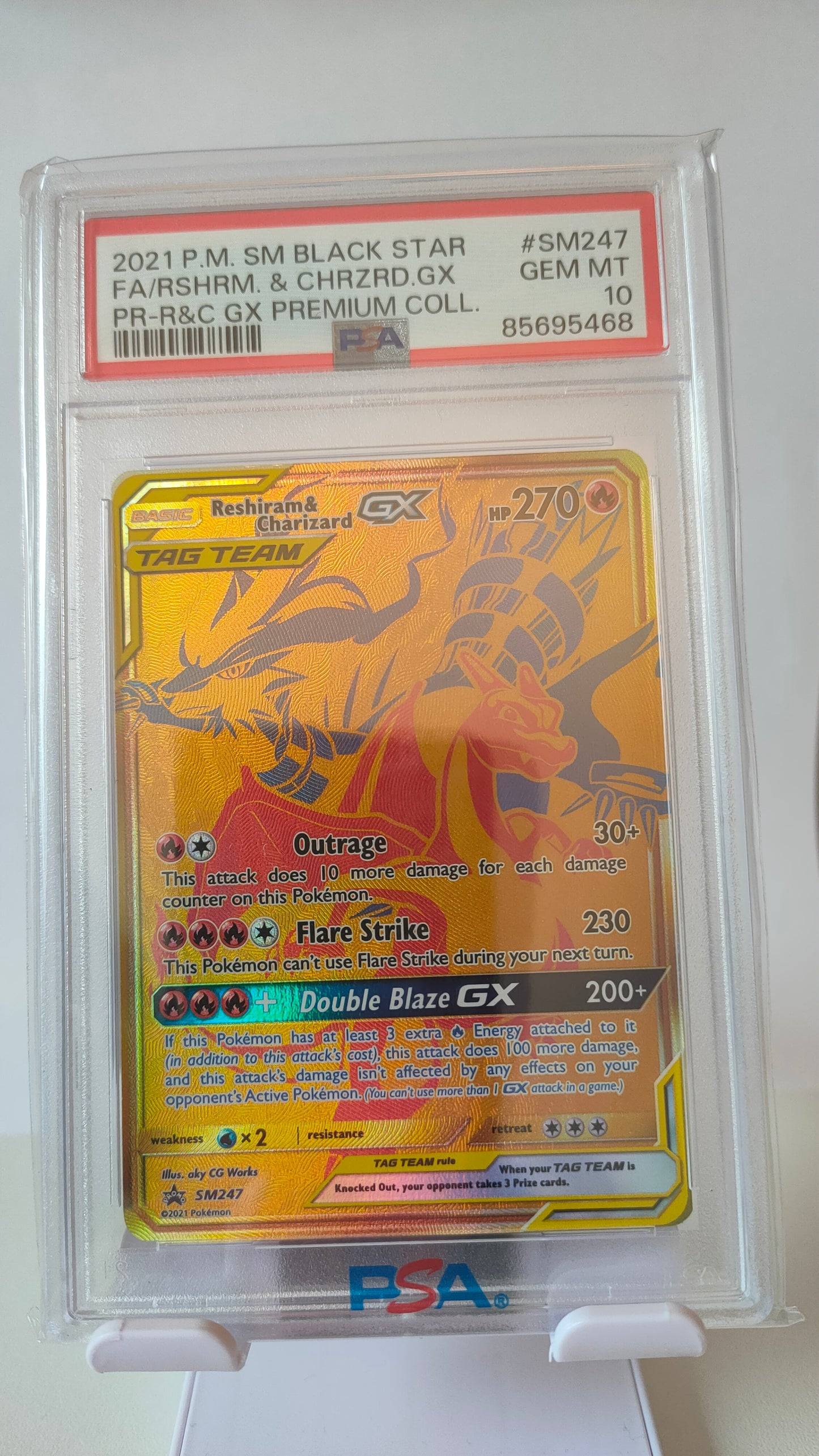 Reshiram & Charizard TagTeam GX SM247 PSA 10