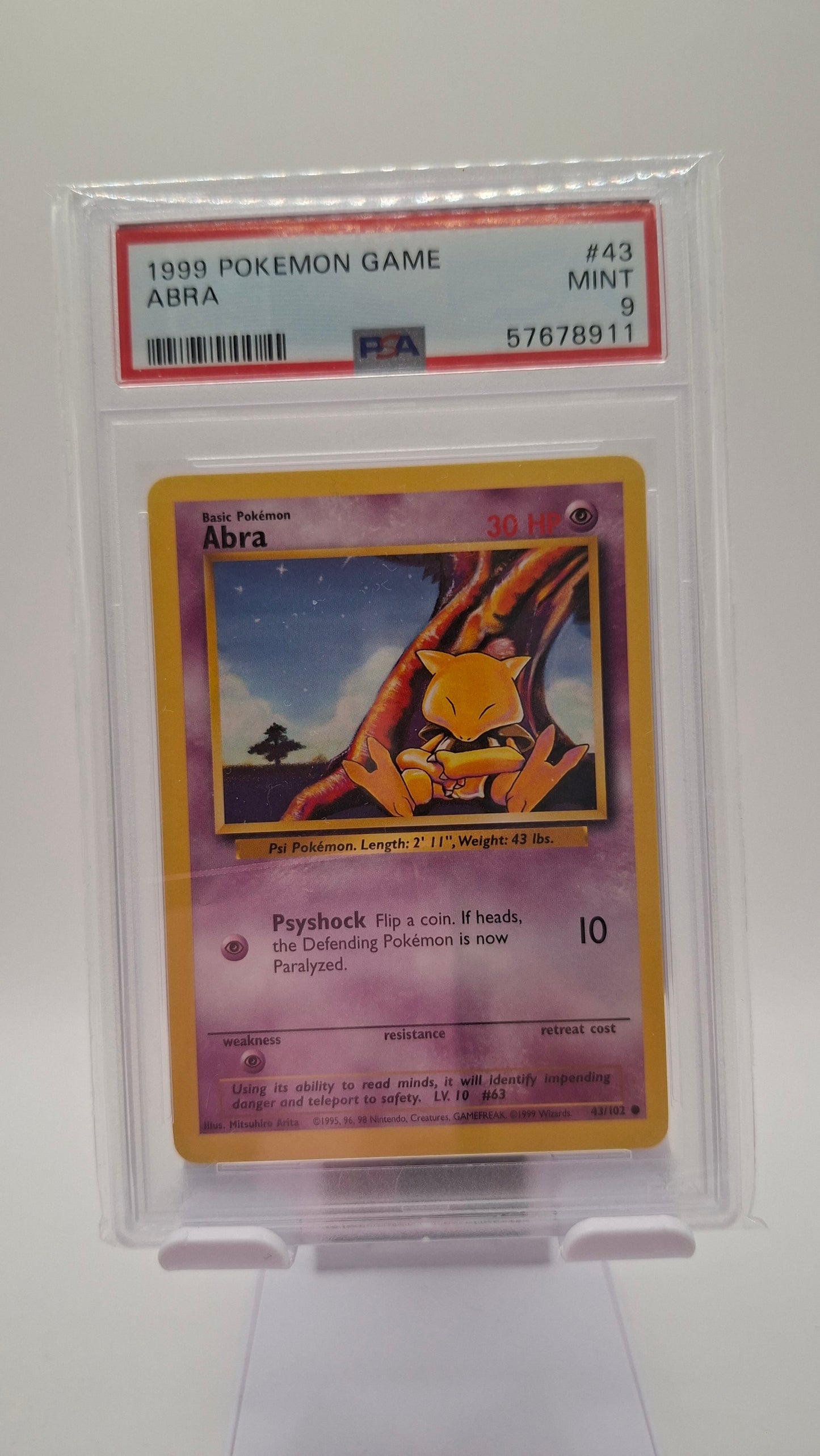 Base Set Abra 43 PSA 9