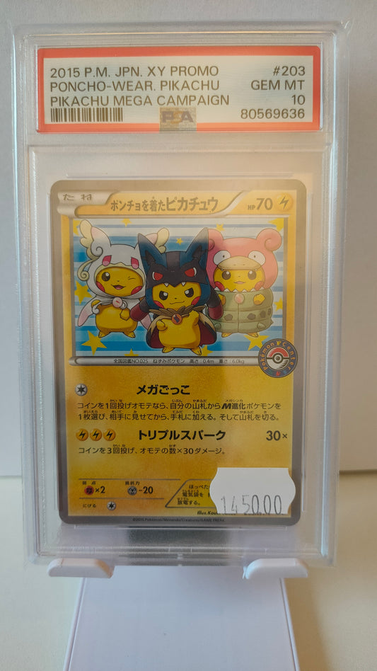 Poncho Pikachu Mega Campaign PSA 10