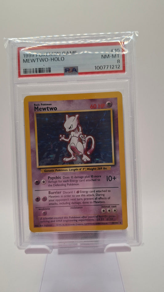 Base Set Mewtwo Holo 10 PSA 8