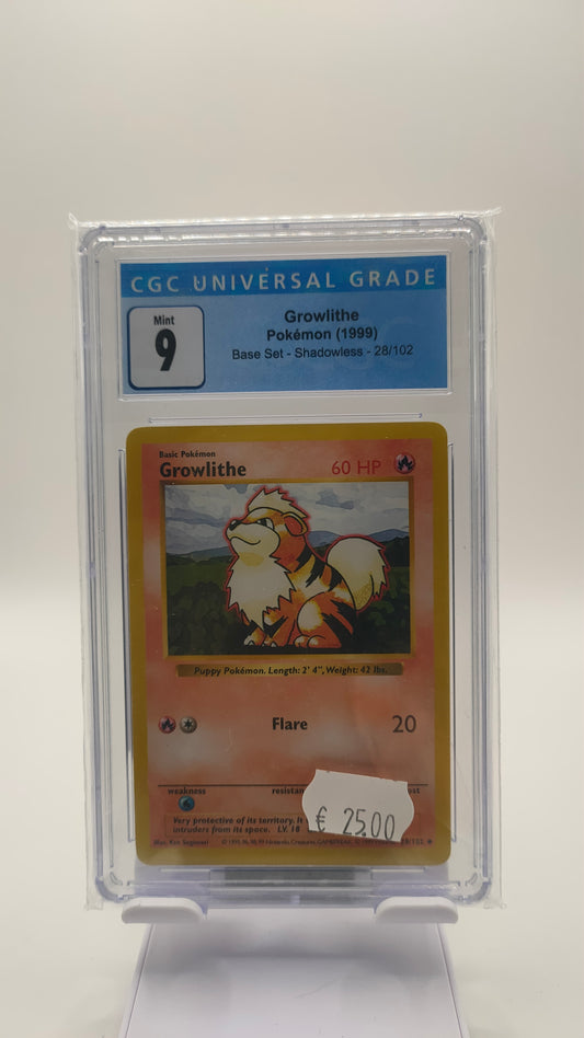 Growlith Base set Shadowless CGC 9